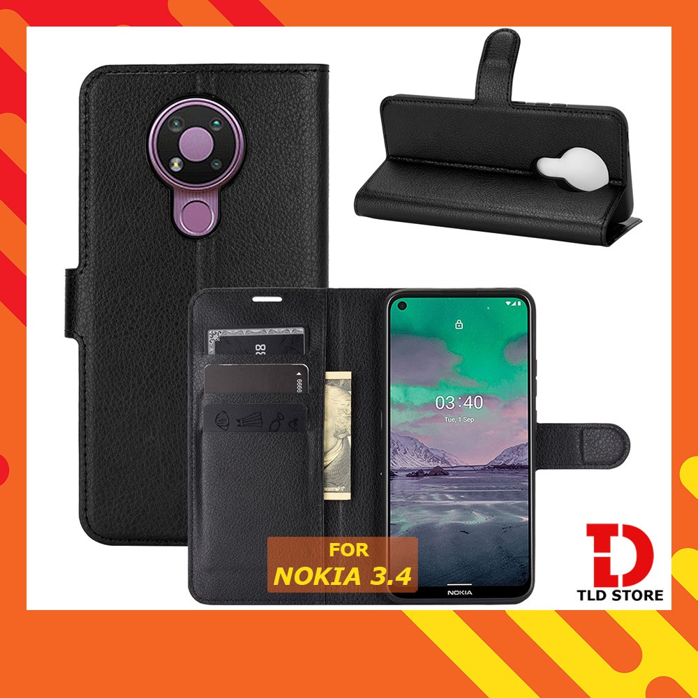 FREESHIP 50k_Bao da Nokia 5.4 2.4 3.4 Ốp lưng da cao cấp có nắp gập và chống xem video