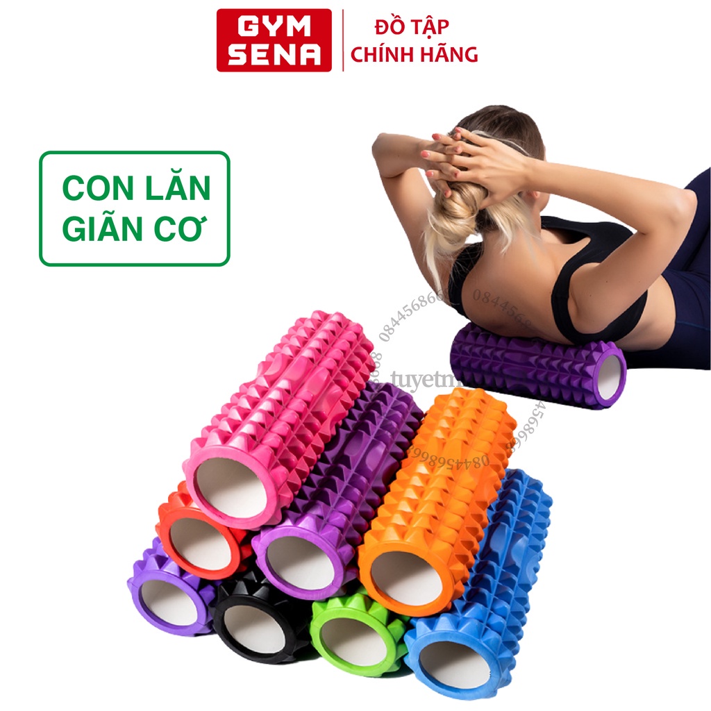 (Gai Nhọn) Con lăn Yoga Massage Foarm Roller, ống trụ lăn xốp thể thao giãn cơ có gai roam rollet cao cấp