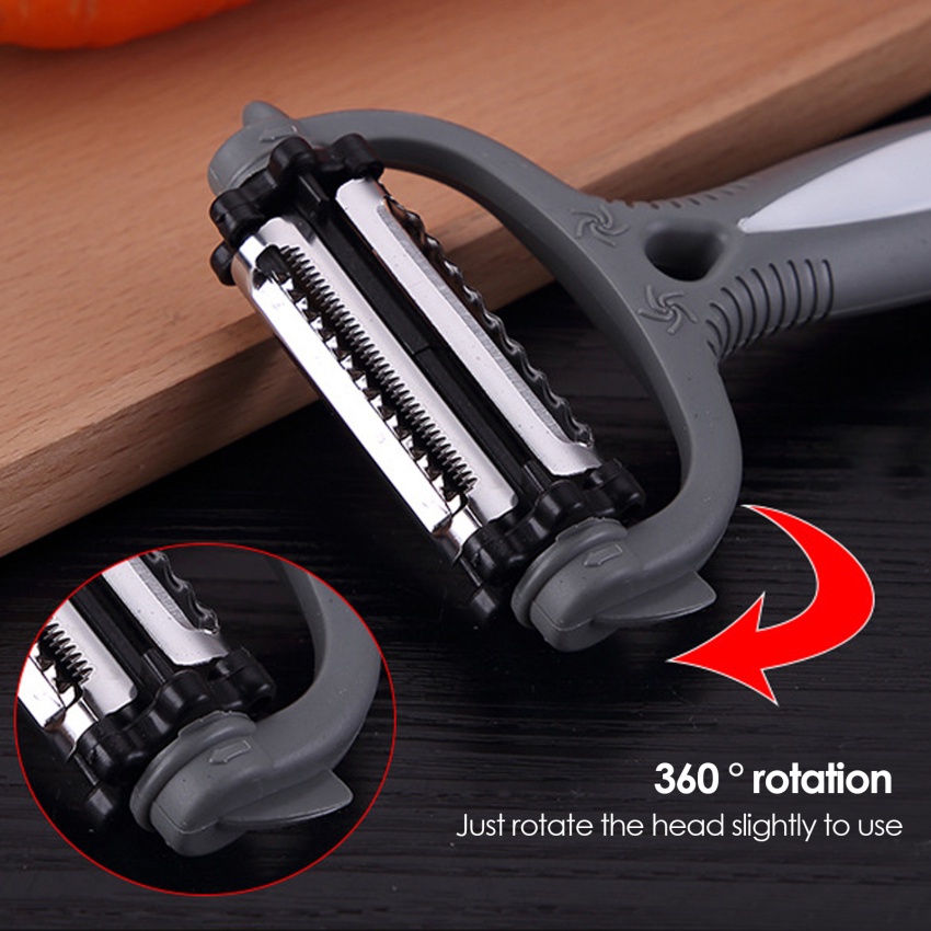 Dụng Cụ Gọt Vỏ Rau Củ Quả 3 Trong 1 Bằng Thép Không Gỉ