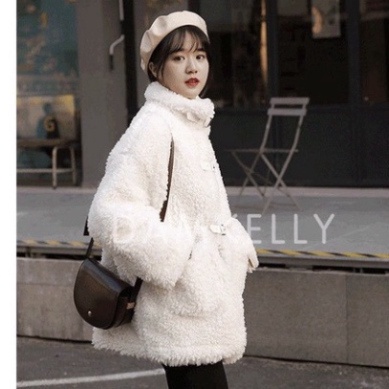 Áo Khoác Lông Cừu Nữ Quảng Châu, Áo Khoác Nữ Dáng Dài Khoác Ngoài Kiểu Hàn Lót Lông Siêu Ấm | BigBuy360 - bigbuy360.vn
