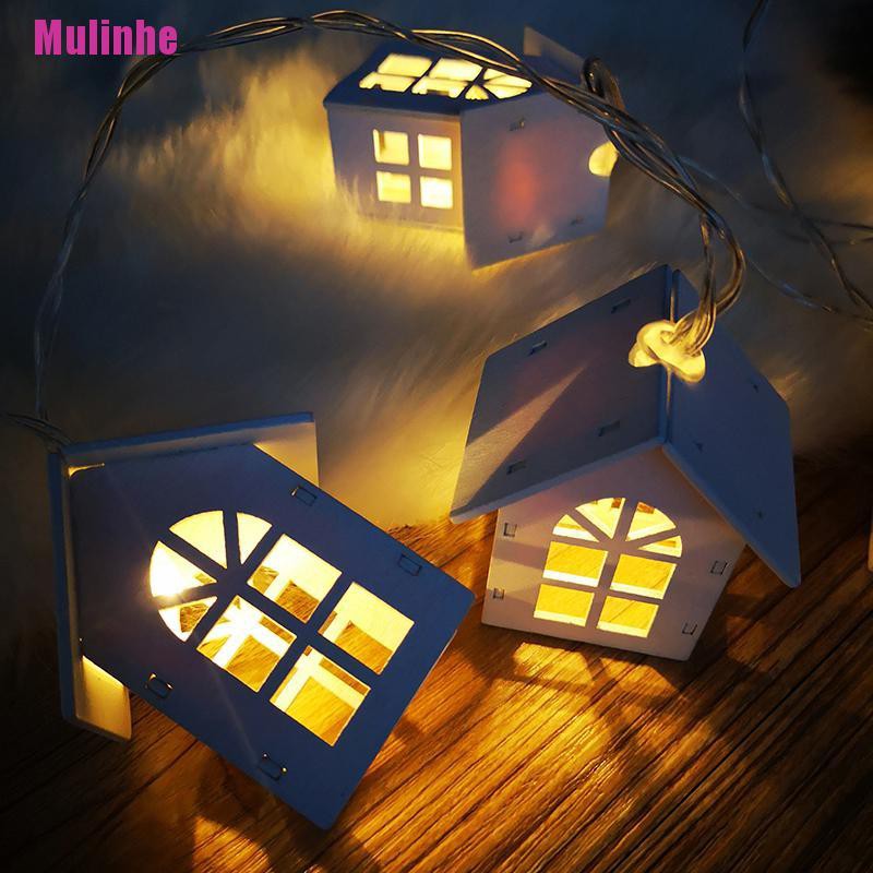 [Mulinhe] Dây Đèn Led 10 Bóng 2m Hình Ngôi Nhà Cây Thông Giáng Sinh Năm Mới