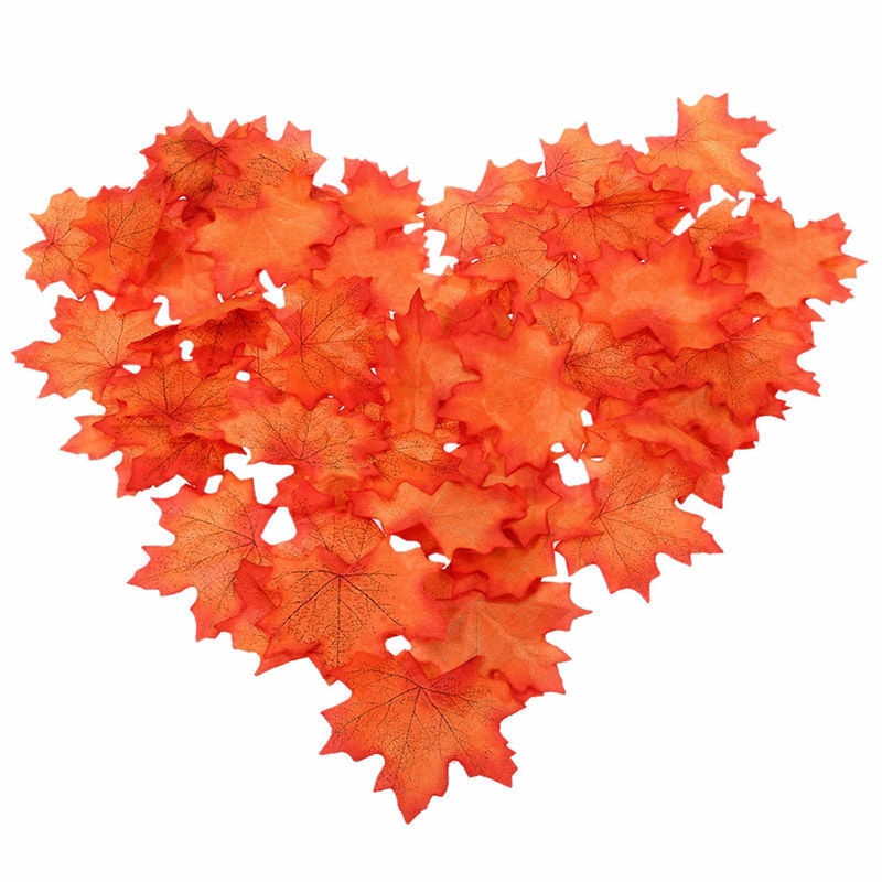 ♔P&amp;M♚50PCS Fashion Fall Silk Leaves Wedding Party Favor Autumn Maple Leaf Decor