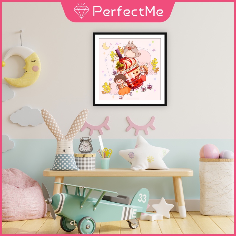 Bộ Tranh Đính Đá 5D Tự Làm 30x30cm Hình Totoro Hoạt Hình Trang Trí Nhà Cửa