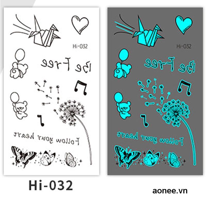 ✨✨Miếng Dán Hình Xăm Phát Quang Chống Thấm Nước Hình Bướm Độc Đáo