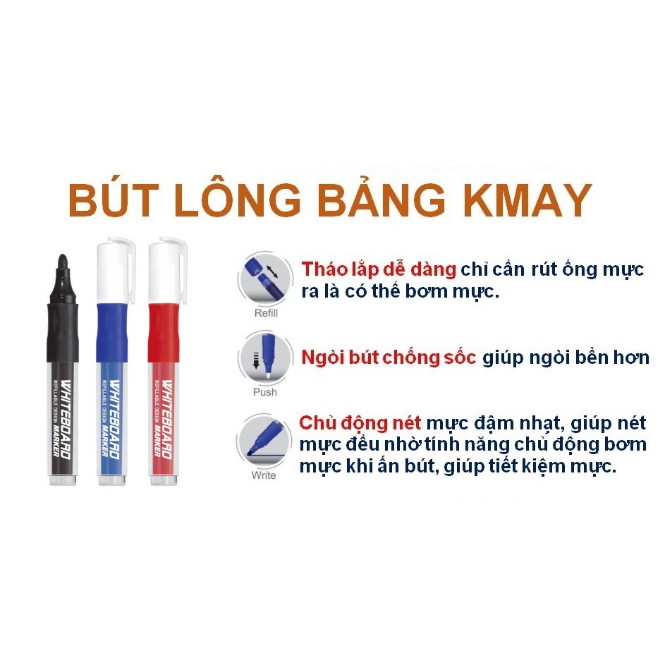 Bút lông bảng KMAY nét 3mm (Cây) - Viết bảng trắng, bảng bida