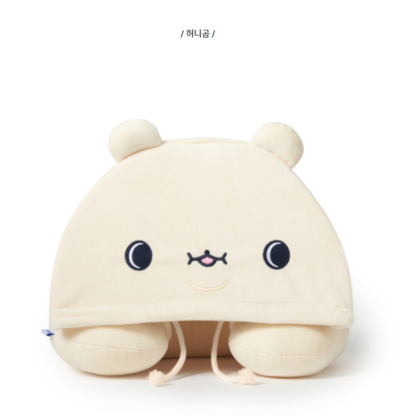 Gối cổ bông có mũ đáng yêu Hooded Neck Pillow Honey