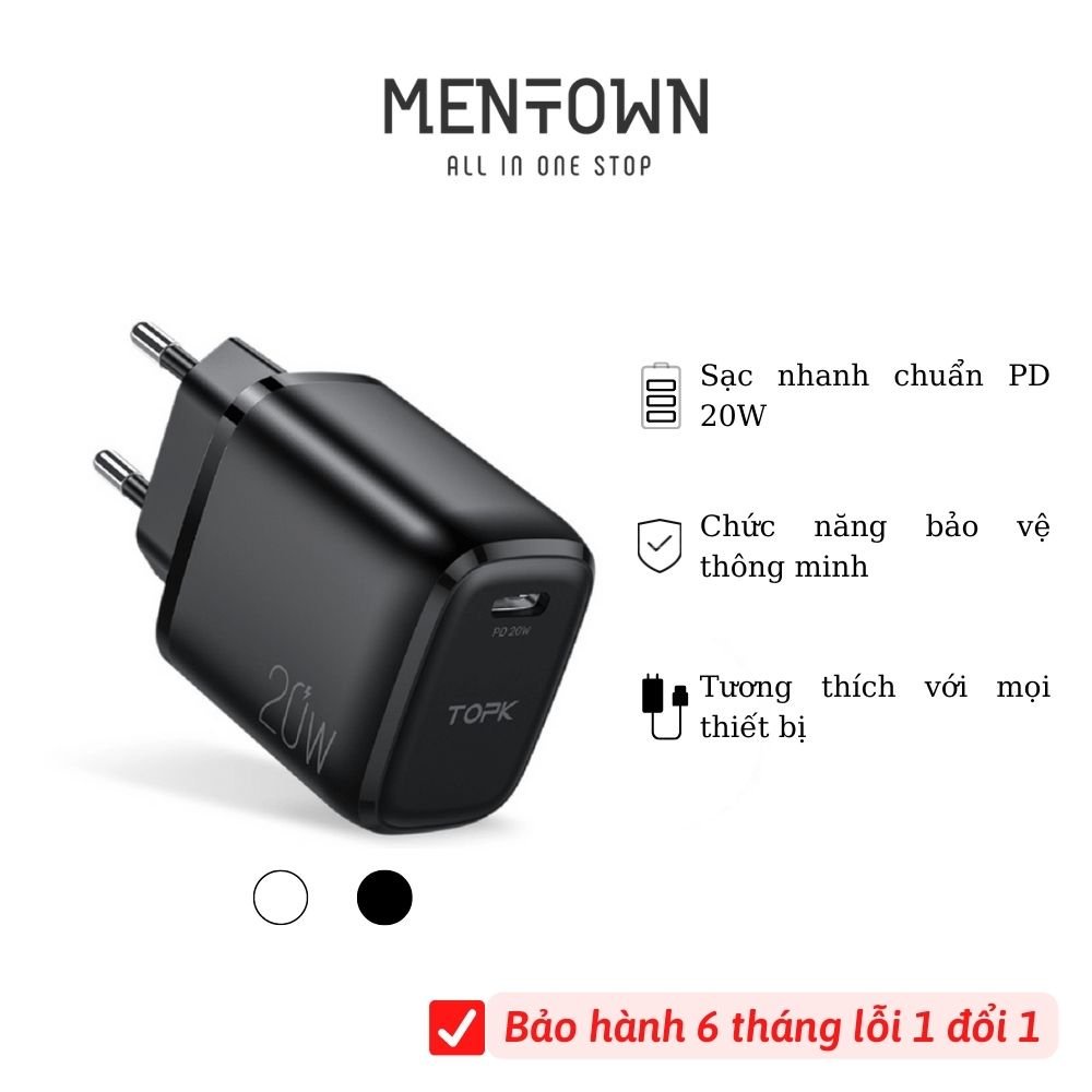B110P Sạc nhanh type C QC3.0 18W TOPK