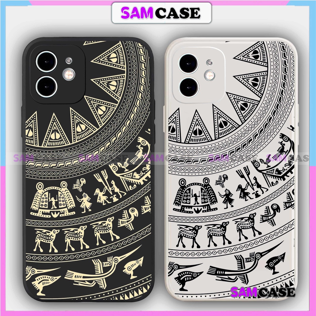 Ốp lưng iPhone cạnh viền vuông silicon mềm dẻo bảo vệ camera cho 6/6s/7/8/X/XS/XR/11/12/13 Pro Plus Max mẫu Trống đồng