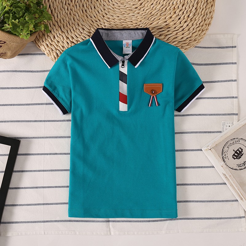 Áo Thun Polo Cotton Ngắn Tay Dễ Thương Cho Bé Trai