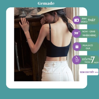 ÁO HAI DÂY CROPTOP NỮ, BRA HỞ LƯNG THỂ THAO 2 DÂY BẢN TO, GYM, YOGA LEN TĂM SIÊU HOT M02