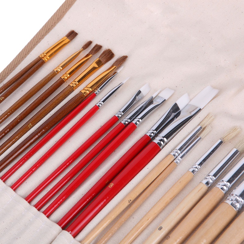 Set 38 Cọ Vẽ Màu Nước Acrylic 3 Phong Cách Nhỏ Gọn Tiện Lợi