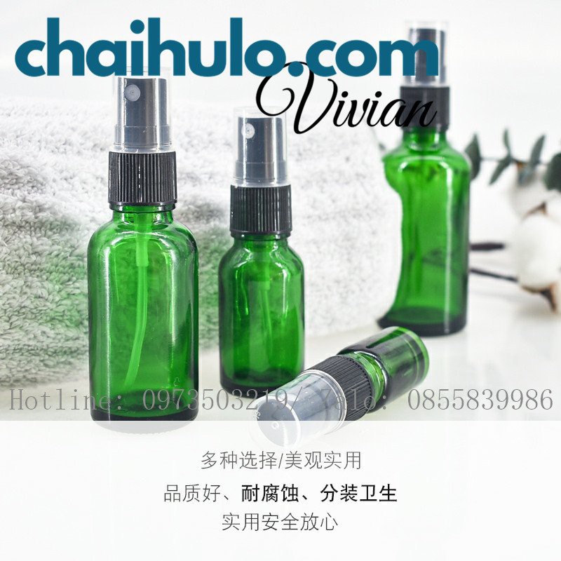 Combo Chai lọ đựng tinh dầu, serum 10ml, 20ml, lọ thuỷ tinh chất lượng cao, nắp bóp nhỏ giọt / nắp phun sương