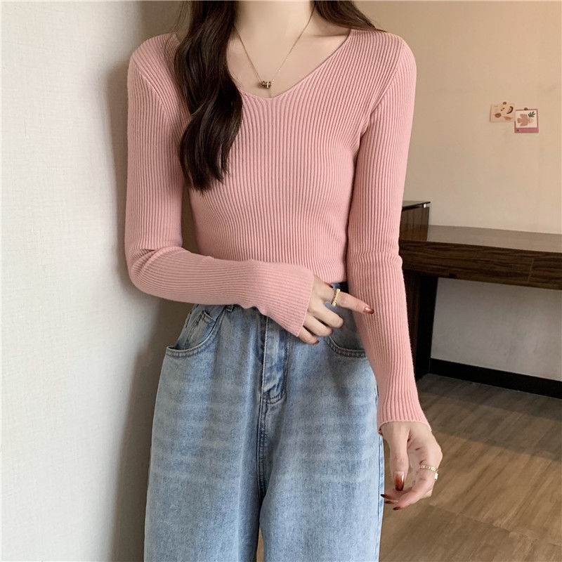 Áo Len Tay Dài Màu Sắc Đơn Giản Thời Trang Cho Nữ