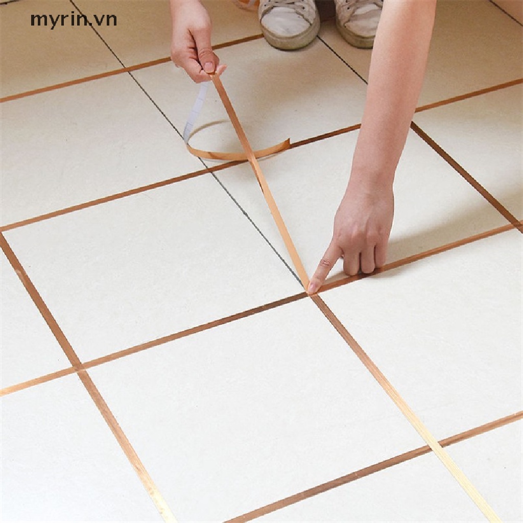Cuộn Băng Dán Khe Hở Gạch Men Màu Vàng / Bạc / Đen Trang Trí Nhà Cửa