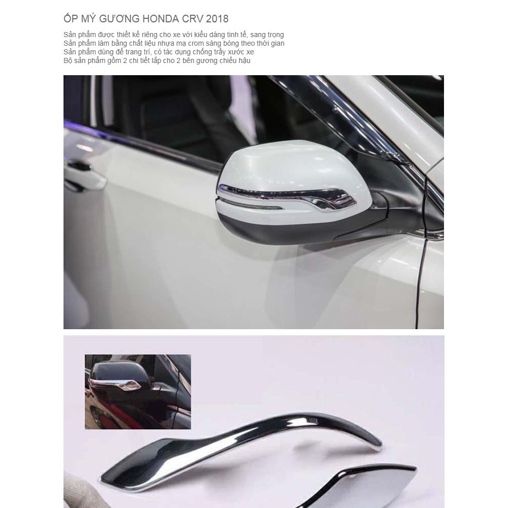 Ốp mí gương chiếu hậu xe CRV 2014-2023 - Mạ crom
