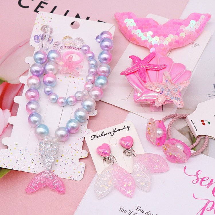 Set 8 Món Trang Sức Nàng Tiên Cá Dễ Thương Cho Bé Gái