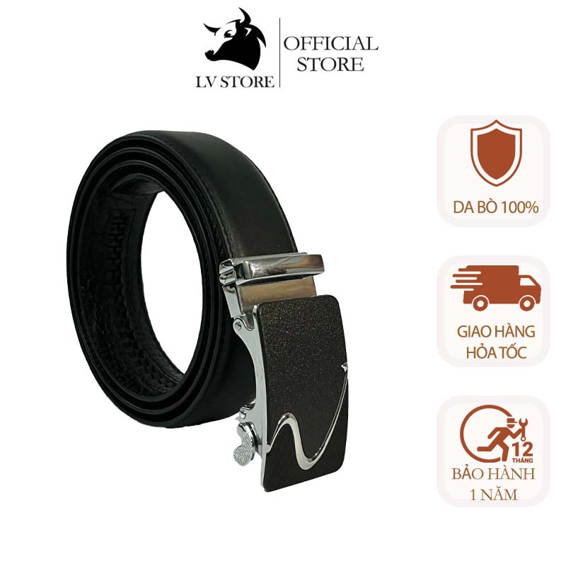 thắt lưng nam da bò hàng hiệu LV01 dây lưng nam cao cấp chuẩn da bò thật dây nịt nam đẹp khóa tự động