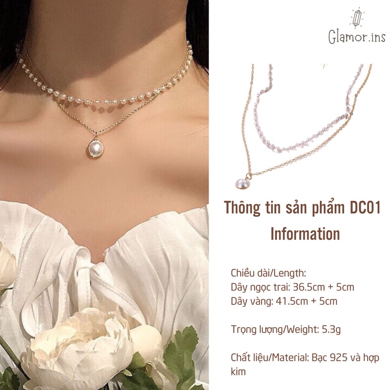 Vòng cổ thiết kế hình học mảnh mai, nữ tính