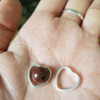 Khung hình tim lồng hạt 8 li, 10 li bạc 925