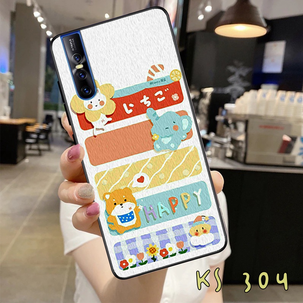 Ốp lưng Vivo V15 - Vivo V15 Pro - Vivo V17 - Vivo V17 Pro - Ốp in hình gấu &amp; thỏ đang yêu - lưng nhám viền TPU cao cấp
