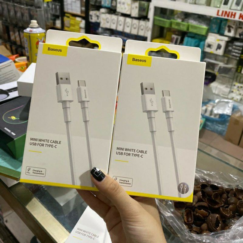 Cáp sạc baseus mini white cable sạc nhanh dây sạc truyền dữ liệu IP/micro/type c
