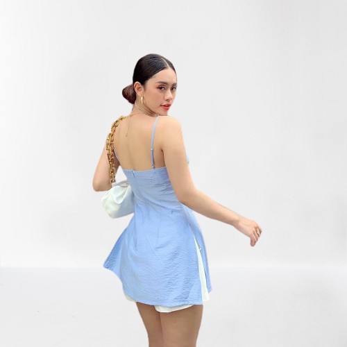 Áo 2 dây xẻ lai dài  chất liệu linen nhiều màu MSB10