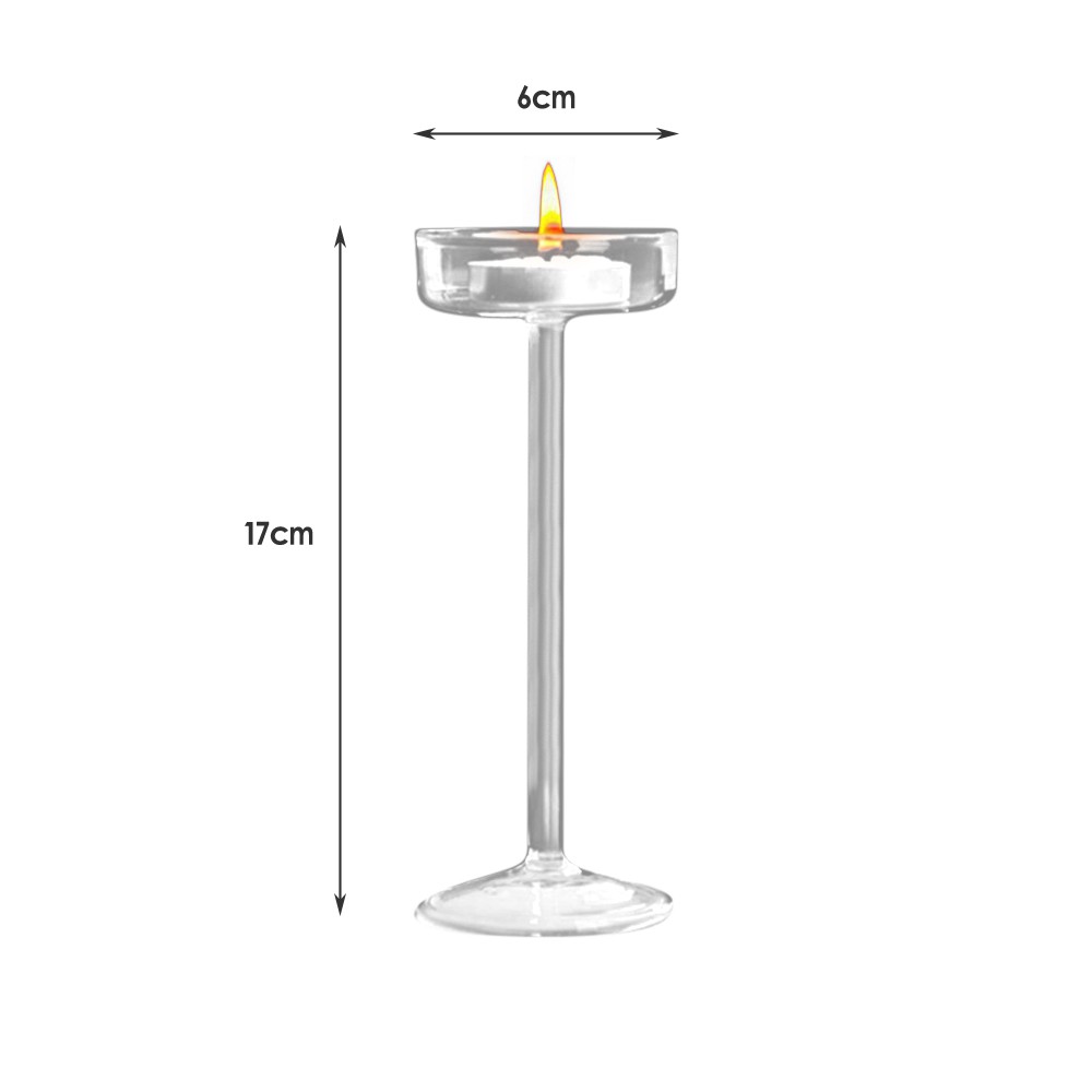 🪔Valentine's Day Romantic Tall Glass Candle Holder Transparent Nordic Creative Wedding Table Candle Utensils