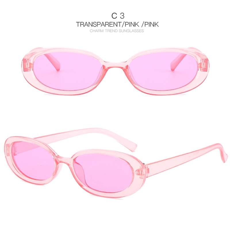 Kính Mát Gọng oval oval Chống Tia UV400 Nhiều Màu Thời Trang Unisex