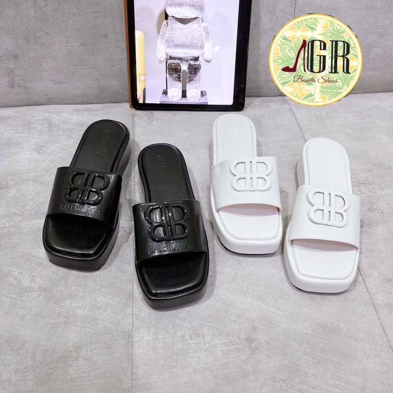 Dép xuồng bản ngang da mềm BB cao 3cm