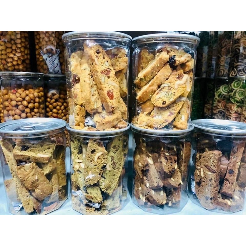 Bánh BISCOTTI nguyên cám 3 vị hũ 250g, 1996 FOOD đồ ăn vặt Hà Nội vừa ngon vừa rẻ