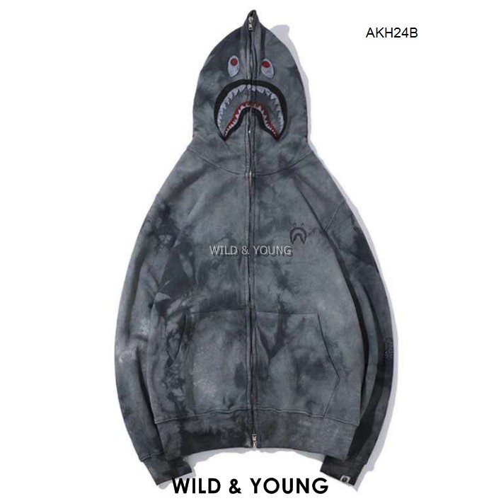 ⚡️HOT SALE⚡️Áo Khoác Bape Cá Mập Spot BAPE 18SS TIE DYE SHARK HOODED (AKH24B)