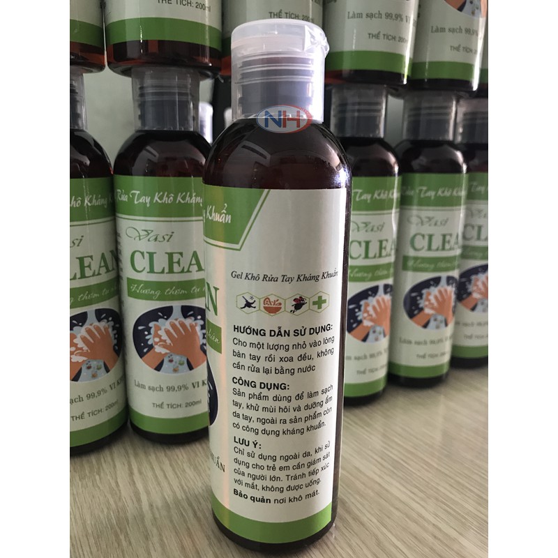 Gel Rửa Tay Khô Kháng Khuẩn Hương Thơm Tự Nhiên Vasi CLEAN 200ml | BigBuy360 - bigbuy360.vn