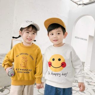 Áo nỉ da cá hình mặt cười cho bé