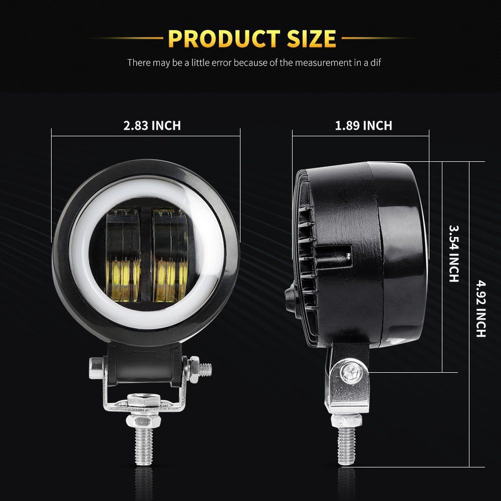 1 Đèn LED Tròn Mắt Thiên Thần 12V-80V Chống Nước Cho Xe Hơi Xe Máy