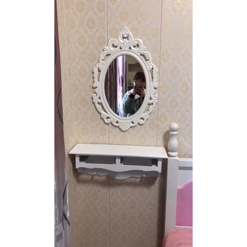 [ Hàng chọn ] Bàn trang điểm treo, Gương nhựa ABS, Kệ gỗ MDF chống thấm | BigBuy360 - bigbuy360.vn