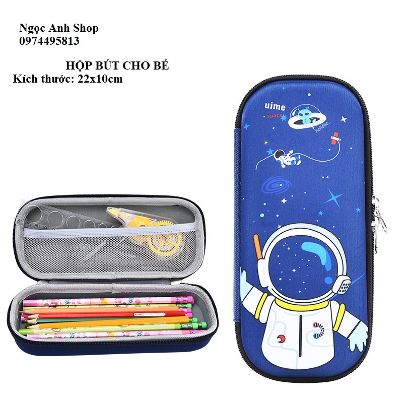 Hộp bút cho bé trai bé gái học sinh hình siêu nhân, công chúa. Bóp viết Chống thấm nước