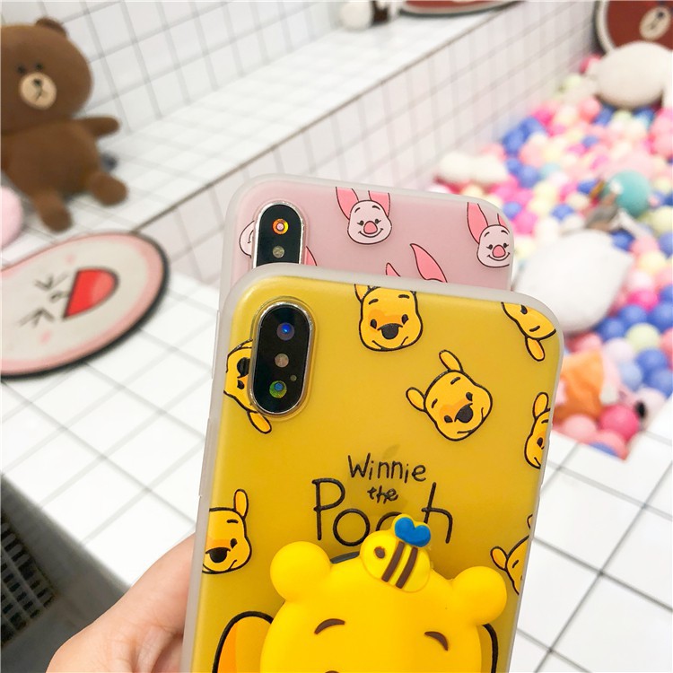 ⚡ỐP IPHONE⚡ ỐP LƯNG IPHONE LỢN PIGLET  GẤU POO  Cho Iphone 6 6s 6Plus 6sPlus 7Plus 8Plus X - (Tặng kèm giá đỡ)