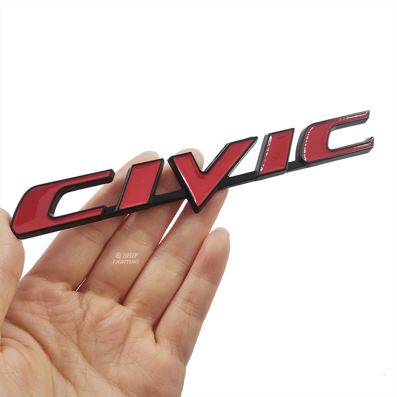 1 x Miếng Dán Logo CIVIC Bằng Kim Loại Trang Trí Cốp Sau Xe Hơi HONDA