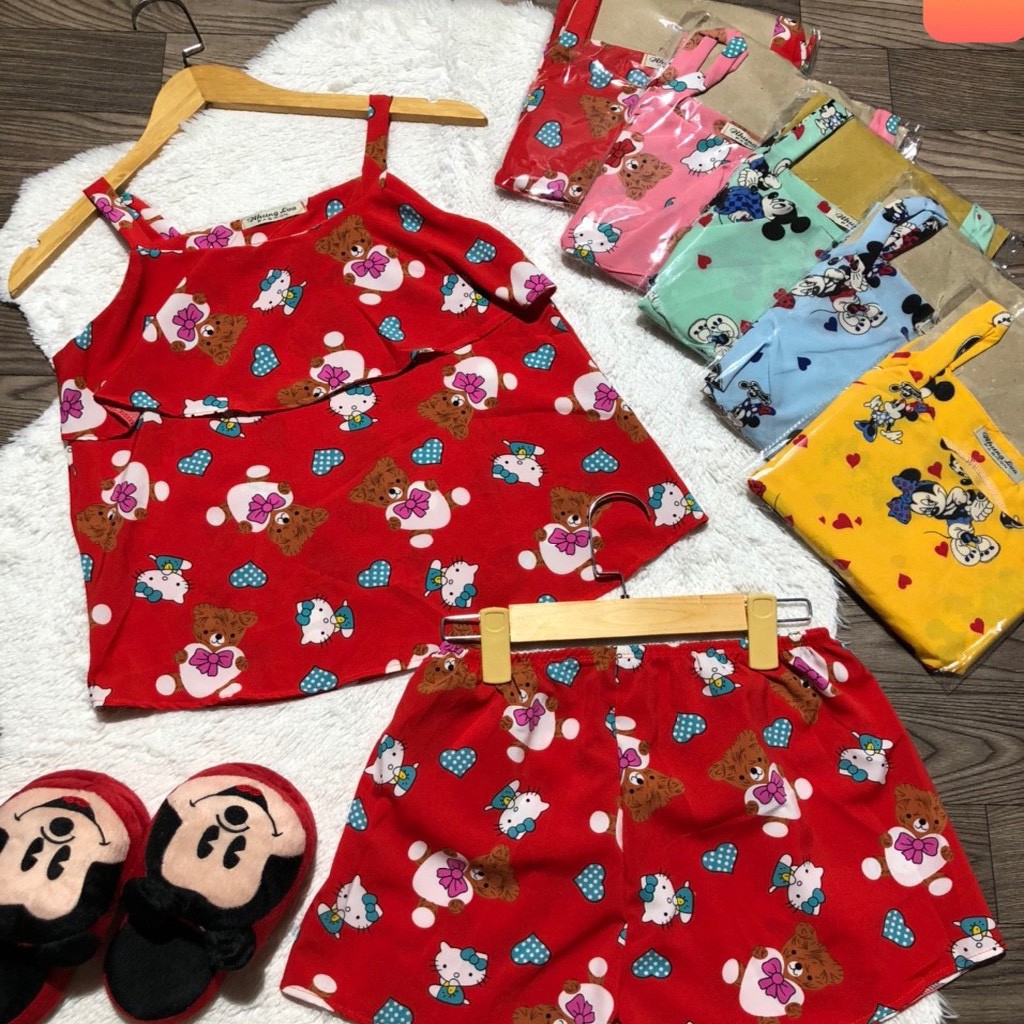 Đồ ngủ 2 dây 💖 FREE SHIP 💖  Đồ ngủ 2 dây xinh xắn, chất lụa mềm mượt, kiểu dáng quyến rủ | BigBuy360 - bigbuy360.vn