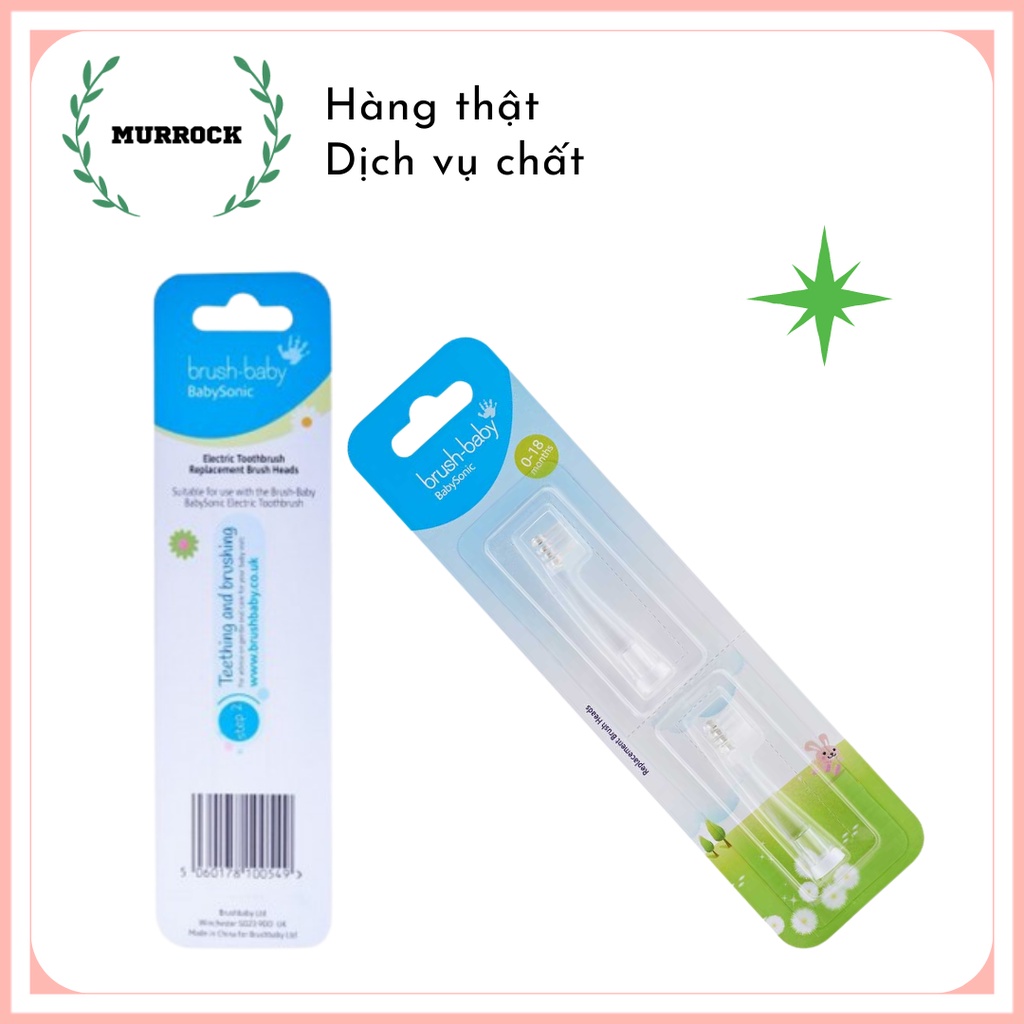 Đầu thay thế bàn chải điện Babysonic, vỉ 2 cái UK Anh Quốc