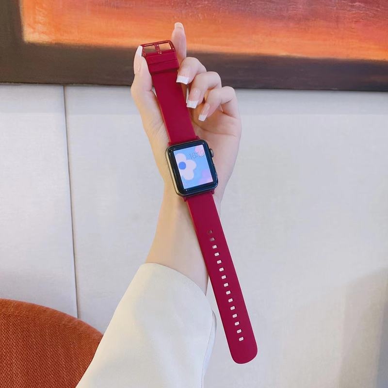 Dây Đeo Silicone Thay Thế Cho Đồng Hồ Thông Minh Apple Watch Series 7 SE 6 5 4 3 2 1 38MM 42MM 7 SE 6/5 40MM 44MM 41MM 45MM