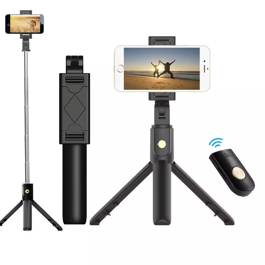 Bộ Giá Đỡ Ba Chân + Kẹp Điện Thoại Bluetooth Không Dây 2 Trong 1 K07