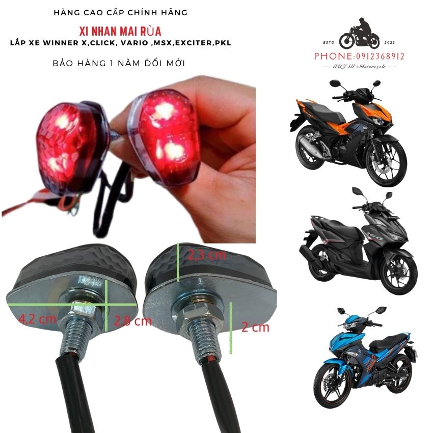 Xi nhan mai rùa gắn Winner X, Vairo, Các dòng xe máy chính hãng Hidu