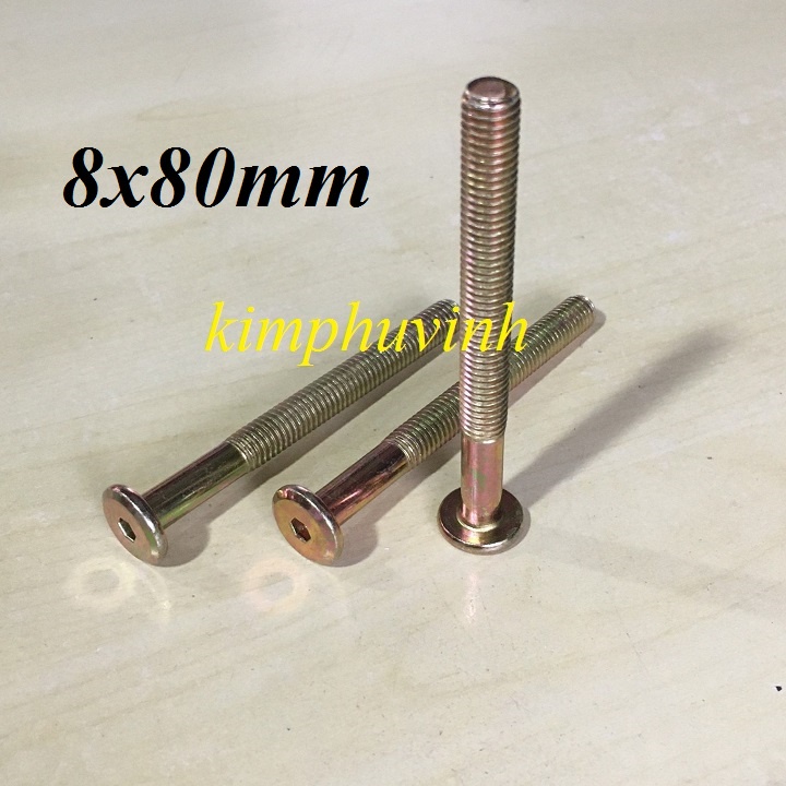 20 con - 8x80mm ỐC LỤC GIÁC CHÌM ĐẦU DẸT - BULONG LỤC GIÁC CHÌM ĐẦU DẸT