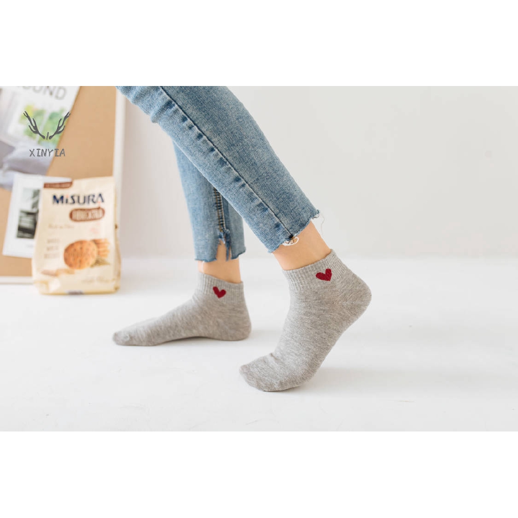 Vớ nữ ngắn Vớ cotton thể thao Mẫu tình yêu có sẵn quanh năm