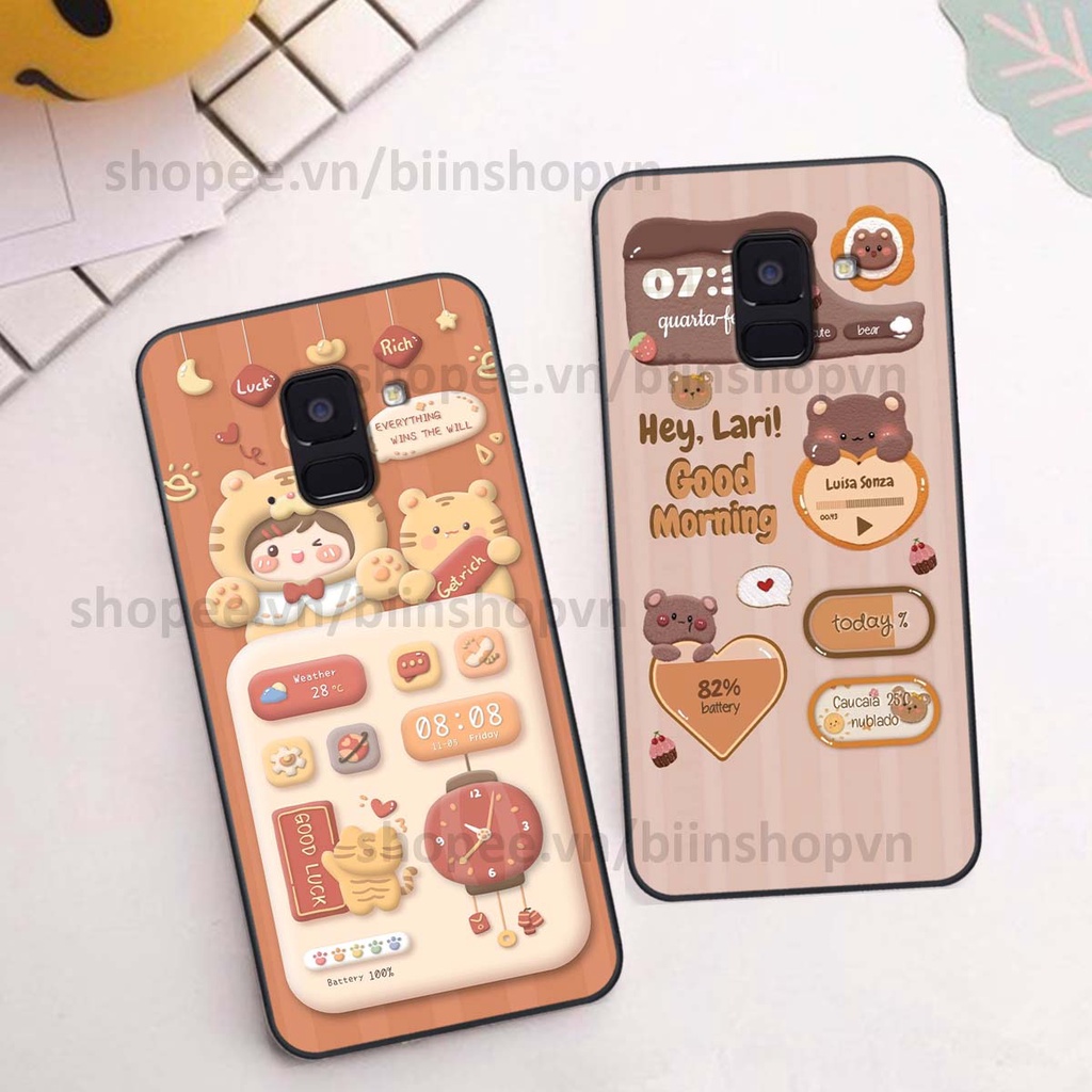 Ốp Samsung A8 2018 / A8 Plus / A8+ in 3D icon gấu nổi siêu xinh, siêu đáng yêu, cá tính phong cách