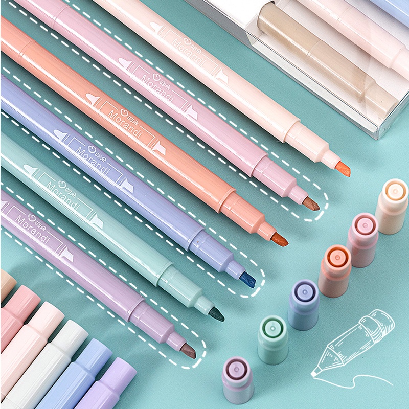 Bút Dạ Quang Màu Morandi Dùng Trang Trí Tiện Dụng