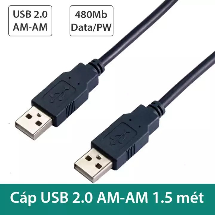 Dây cáp usb 2 đầu đực xịn dài 1,5 mét, USB sang USB