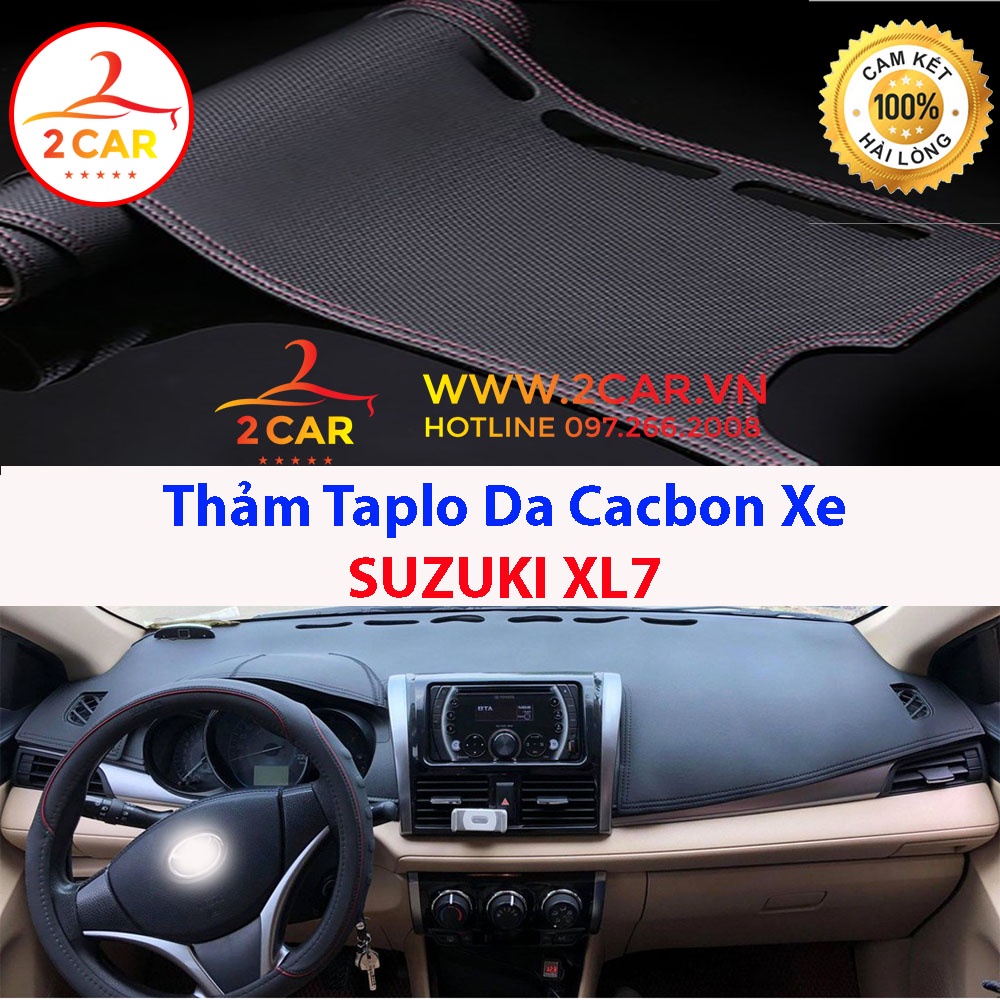 Thảm Taplo Da Cacbon Xe Suzuki XL7 2020-2022, chống nóng tốt, chống trơn trượt, vừa khít theo xe