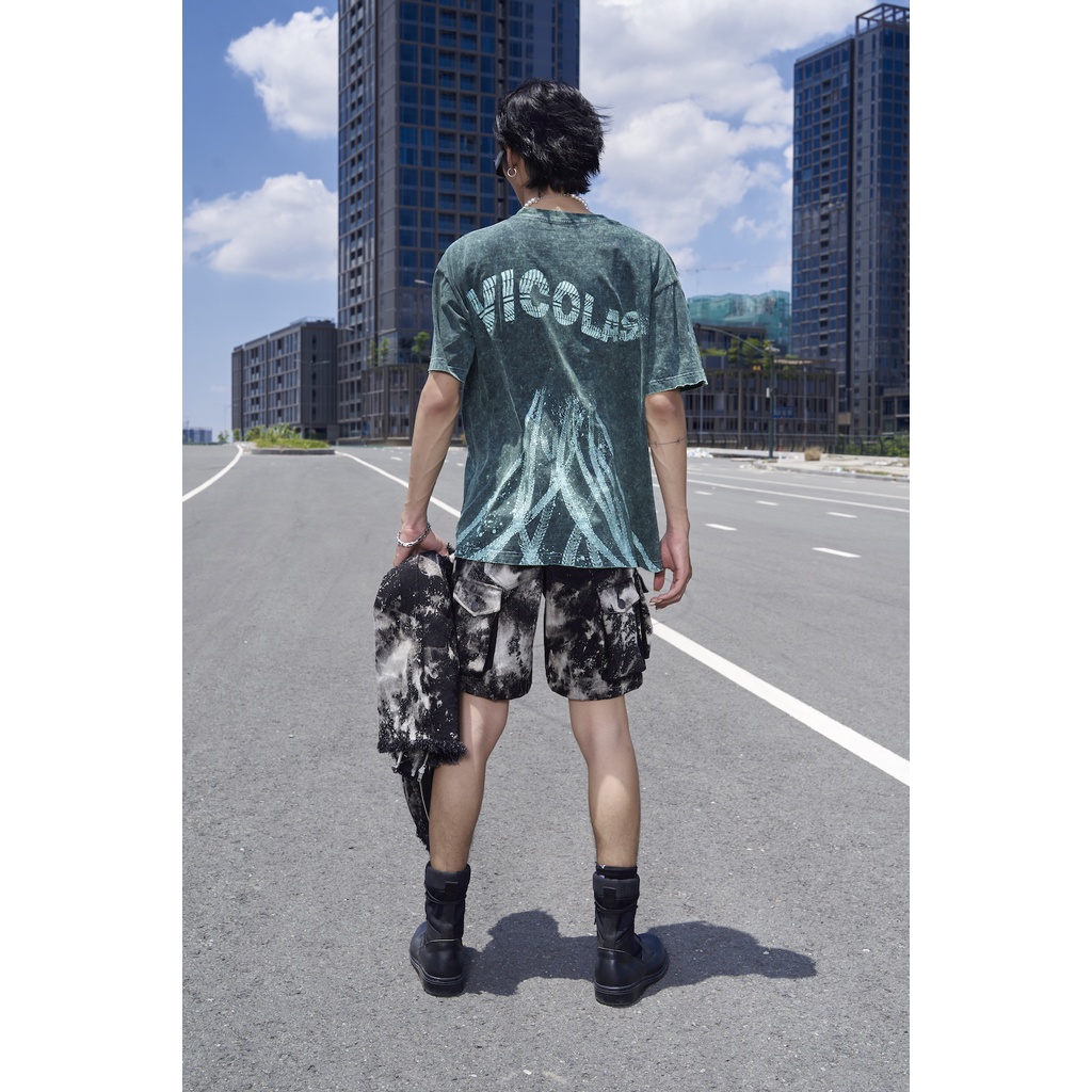 Quần short nam denim xử lý wash thoải mái bền V VICOLAS - ASPHALT SHORT